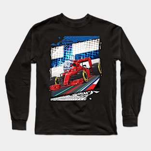 Formula Finland Racing Circuit Car Map Grand Prix Race Long Sleeve T-Shirt